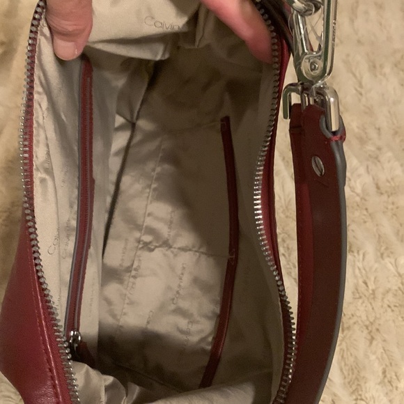 Calvin Klein Elaine purse cranberry color NEW - Picture 5 of 11